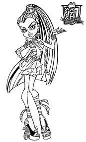 coloriage monster high nefera de nille en bandelette
